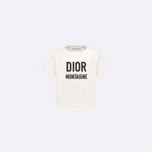 Dior Kids Tee in White with Black Print
